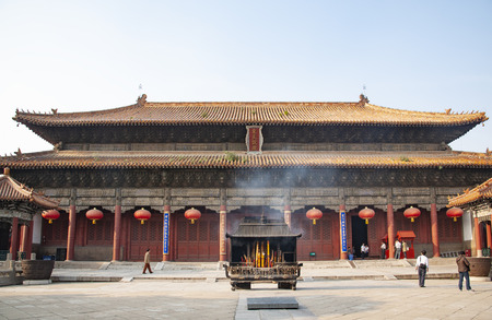 China, Shandong Province, Tai'an City, Dai templeのeditorial素材