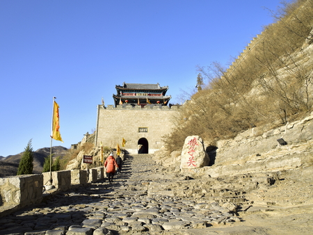 China, Shanxi Province, Yangquan City, Pingding County, Niangziguan Scenic Area, Niangzi Guanguan Buildingのeditorial素材