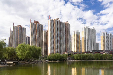 Cityscape of Shijiazhuang, Hebei, Chinaのeditorial素材