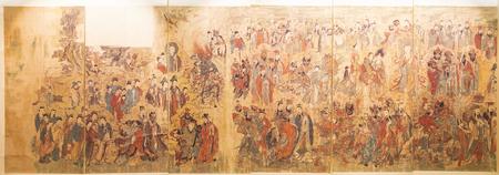 China, Hebei Province, Shijiazhuang City, Shijiazhuang Museum collection of cultural relics, Pilu Temple muralsのeditorial素材