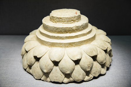 Tang Dynasty Buddha statue base at Hebei Province Museum, chinaのeditorial素材