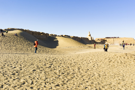 China, Inner Mongolia, Ejinaqi, Heicheng Historic Siteのeditorial素材