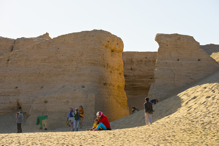 China, Inner Mongolia, Ejinaqi, Heicheng Historic Siteのeditorial素材