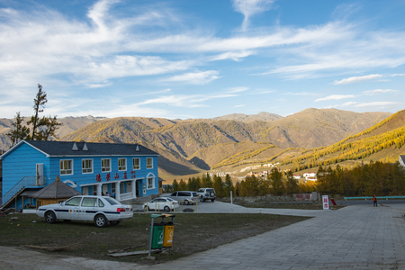 China, Xinjiang, Altay, Burqin County, Kanas Scenic Areaのeditorial素材