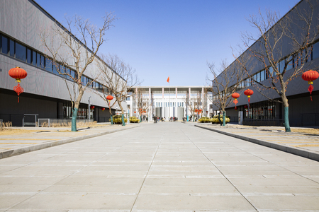 Park road at Xiong'an new district citizen service center, Hebei province, China.のeditorial素材