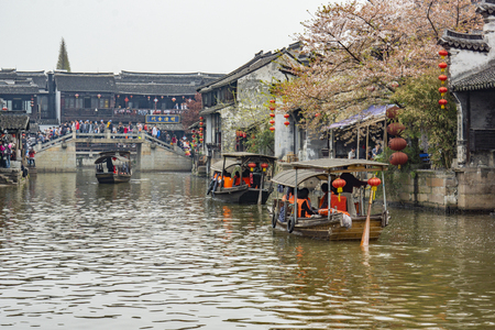Xitang ancient town at Zhejiang, China.のeditorial素材