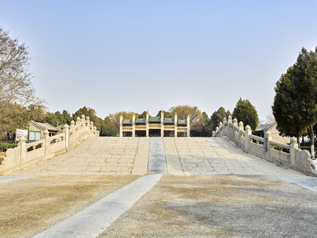 China, Henan Province, Anyang City, Yuan Lin stone bridgeのeditorial素材
