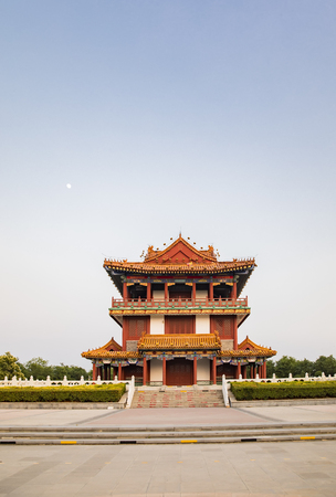 China, Shandong Province, Jining City, Taibai Lake Scenic Area, Beihu Pavilionのeditorial素材