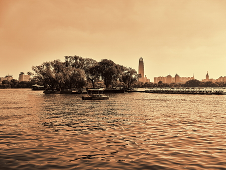 China, Shandong Province, Jinan City, Daming Lake Scenic Areaのeditorial素材