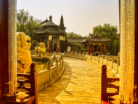 China, Shaanxi Province, Xi'an City, Linyi District, Huaqing Pool Scenic Areaのeditorial素材
