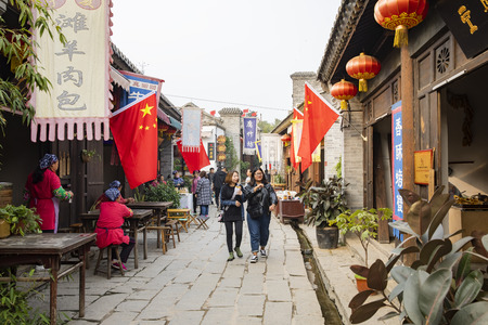 China, Shijiazhuang City, Hebei Province, Tumen ancient townのeditorial素材