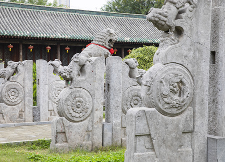 China, Henan Province, Luoyang City, shanxia hall stone carving wallのeditorial素材
