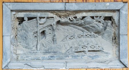 China, Tianjin, Tianjin Old Town Museum, Brick Carvingのeditorial素材