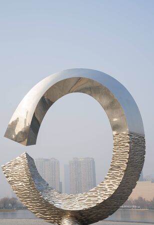 Tianjin Culture and Art Center sculpture, Chinaのeditorial素材