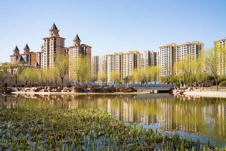 Garden Architecture in Shijiazhuang City, Hebei Province, Chinaのeditorial素材