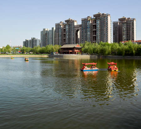 China, Hebei Province, Shijiazhuang City, urban landscapeのeditorial素材