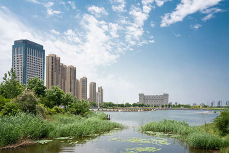 China, Hebei Province, Hengshui City, Jizhou City, Hengshui Lake wetland scenery