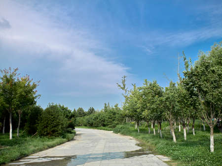 Futuo River Wetland Park at Shijiazhuang City, Zhengding County, Hebei Province, China.の写真素材