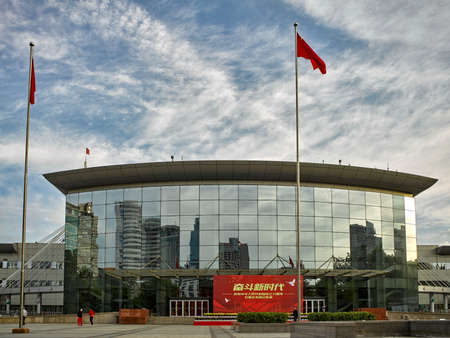 People's Square, Shijiazhuang City, Hebei Province, Chinaのeditorial素材