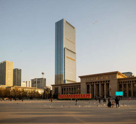 China, Hebei Province, Shijiazhuang City, Urban Architectureのeditorial素材