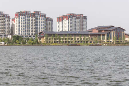 Scenery of Nanhu Park, Yuncheng County, Heze City, Shandong Province, Chinaのeditorial素材