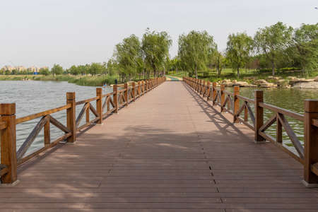 Scenery of Nanhu Park, Yuncheng County, Heze City, Shandong Province, Chinaのeditorial素材