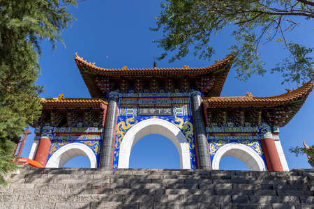 China, Hebei Province, Shijiazhuang City, Baoduzhai Scenic Area, Nantianmenのeditorial素材