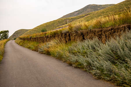 Mountain Road in Guyuan County, Zhangjiakou City, Hebei Provinceの写真素材