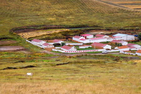 the scenery of the mountain village in Guyuan County, Zhangjiakou City, Hebei Provinceの写真素材