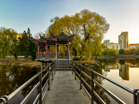 2021-11-22 China, Hebei Province, Shijiazhuang City Chang'an Parkのeditorial素材