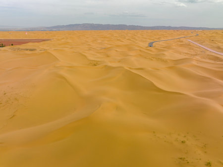 the empty quarter and outdoor sand dune in oman old desert rub al khaliの写真素材
