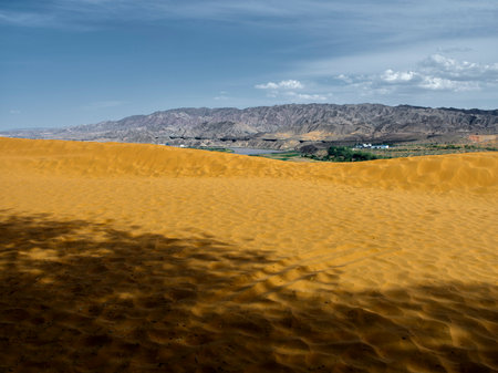 Sand dunes in Maspalomas, Gran Canaria, Canary Islandsの写真素材