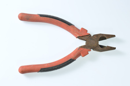 Under the background of white pliersの写真素材