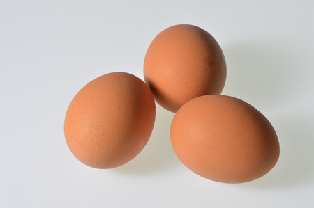 Eggs under the white background