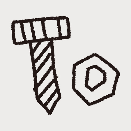 pushpin doodle drawingのイラスト素材