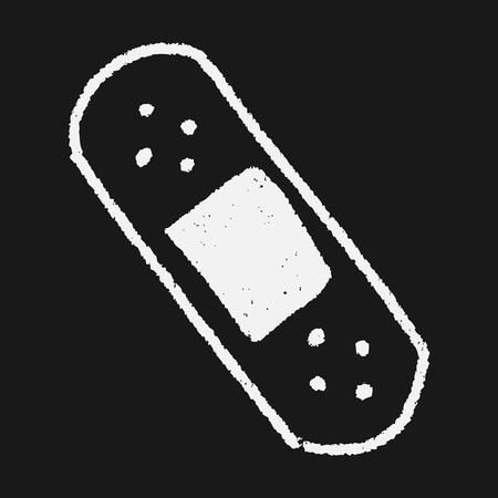 adhesive bandage doodle drawingのイラスト素材