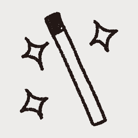 Magic Wand doodle drawingのイラスト素材