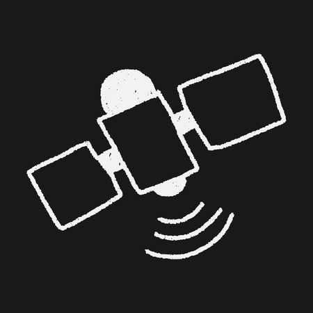 Satellite doodle drawingのイラスト素材