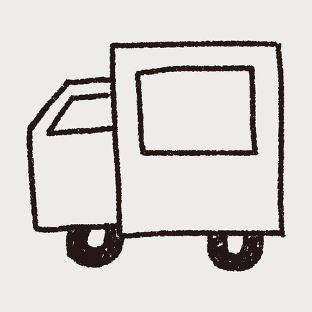 truck doodle drawingのイラスト素材