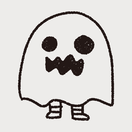ghost doodle drawingのイラスト素材