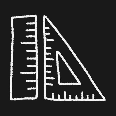 ruler doodle drawingのイラスト素材