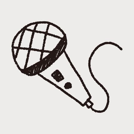 microphone doodle drawingのイラスト素材