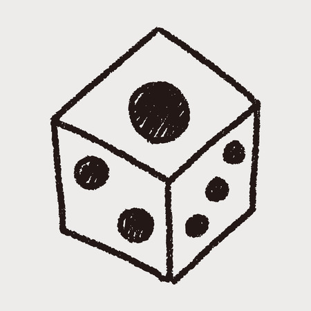 dice doodle drawingのイラスト素材
