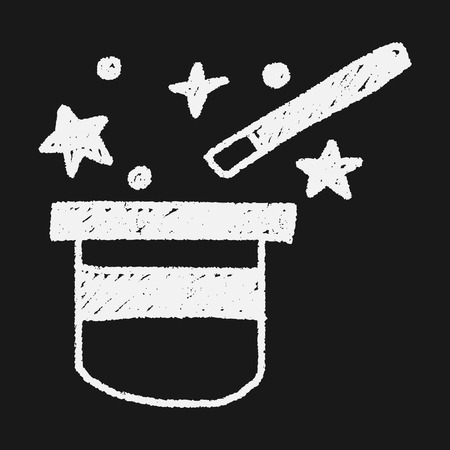 magic hat doodle drawingのイラスト素材