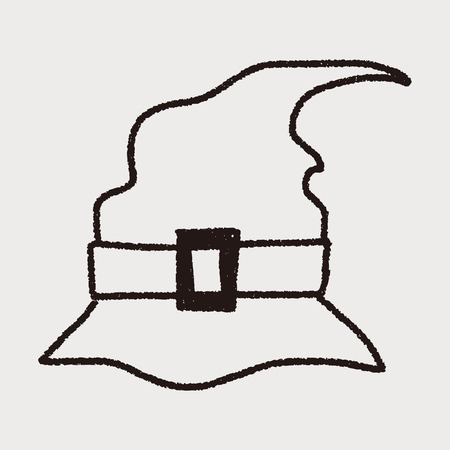 witch's hat doodle drawingのイラスト素材