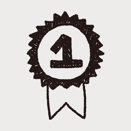Medal doodle drawingのイラスト素材