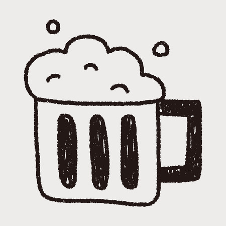 beer doodle drawingのイラスト素材
