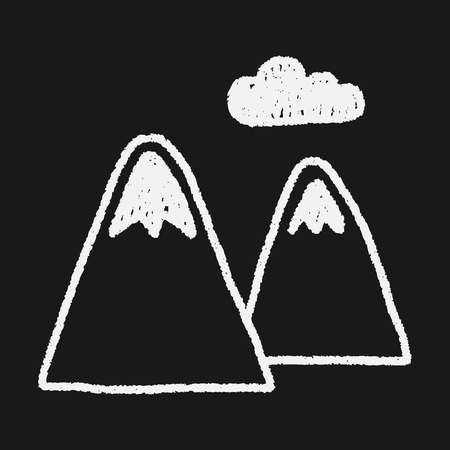 mountain doodle drawingのイラスト素材