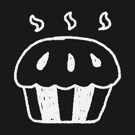 cupcake doodle drawingのイラスト素材