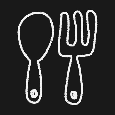 tableware doodle drawingのイラスト素材